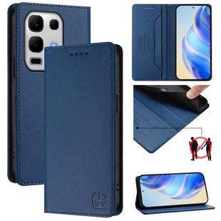 For Infinix Note 50s RC01 Dual-Folded Magnetic Suction RFID Leather Phone Case(Dark Blue)