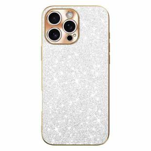 For iPhone 16 Pro Max Electroplating Star Diamond CD Texture Lens Ring Phone Case(Silver)