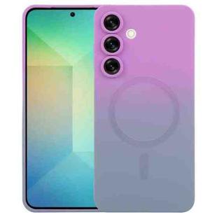 For Samsung Galaxy S25+ 5G Liquid TPU Silicone Gradient MagSafe Phone Case(Purple Grey)