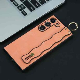 For Samsung Galaxy S21+ 5G Wavy Wristband Bracket TPU Phone Case(Pink)