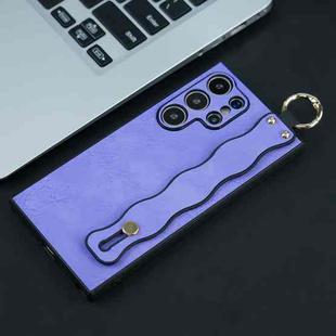 For Samsung Galaxy S23 Ultra 5G Wavy Wristband Bracket TPU Phone Case(Purple)