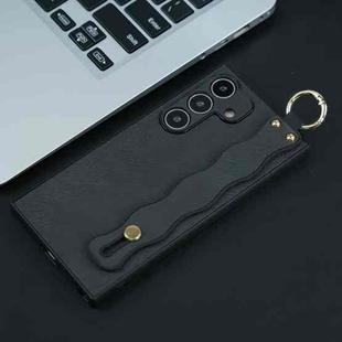For Samsung Galaxy S24+ 5G Wavy Wristband Bracket TPU Phone Case(Black)