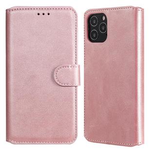 For iPhone 12 / 12 Pro Classic Calf Texture PU + TPU Horizontal Flip Leather Case, with Holder & Card Slots & Wallet(Rose Gold)