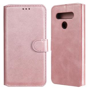 For LG K51S / Q51S Classic Calf Texture PU + TPU Horizontal Flip Leather Case, with Holder & Card Slots & Wallet(Rose Gold)