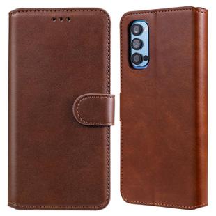 For OPPO Reno4 Pro 5G Classic Calf Texture PU + TPU Horizontal Flip Leather Case, with Holder & Card Slots & Wallet(Brown)