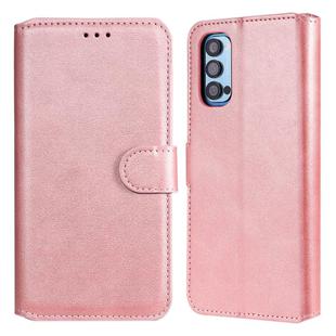 For OPPO Reno4 Pro 5G Classic Calf Texture PU + TPU Horizontal Flip Leather Case, with Holder & Card Slots & Wallet(Rose Gold)