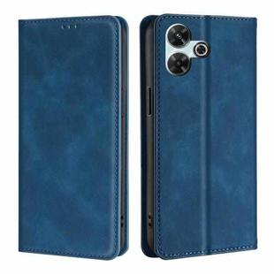 For Redmi 13 4G Skin Feel Magnetic Leather Phone Case(Blue)