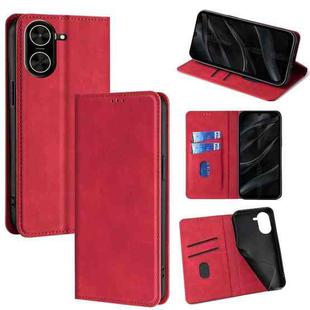 For Redmi A5 4G 171.7mm Skin Feel Magnetic Leather Phone Case(Red)