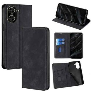 For Redmi A5 4G 171.7mm Skin Feel Magnetic Leather Phone Case(Black)