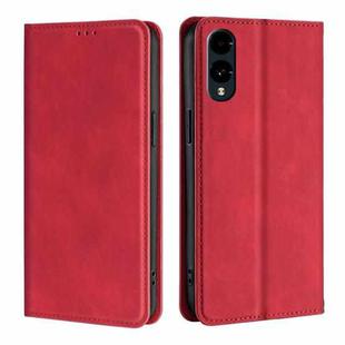 For Fujitsu Arrows We2 Skin Feel Magnetic Leather Phone Case(Red)