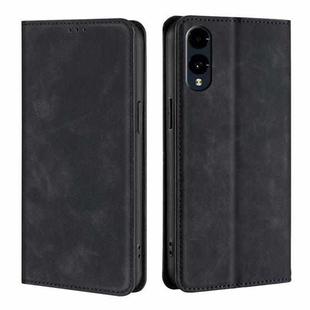 For Fujitsu Arrows We2 Skin Feel Magnetic Leather Phone Case(Black)