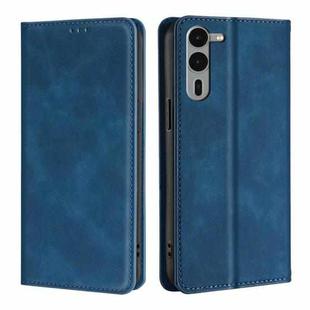 For Fujitsu Arrows We2 Plus Skin Feel Magnetic Leather Phone Case(Blue)