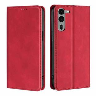 For Fujitsu Arrows We2 Plus Skin Feel Magnetic Leather Phone Case(Red)