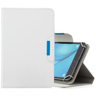 For 8 inch Tablets Universal Solid Color Horizontal Flip Leather Case with Card Slots & Holder & Wallet(White)