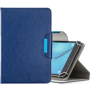 For 10 inch Tablets Universal Solid Color Horizontal Flip Leather Case with Card Slots & Holder & Wallet(Navy Blue)