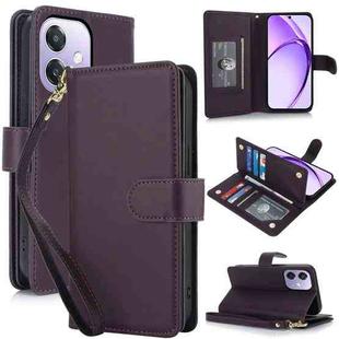 For OPPO A3 4G / 5G Global / A3X 4G / 5G India Multi-Card Wallet RFID Leather Phone Case(Dark Purple)