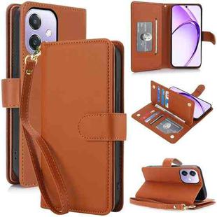 For OPPO A3 4G / 5G Global / A3X 4G / 5G India Multi-Card Wallet RFID Leather Phone Case(Brown)