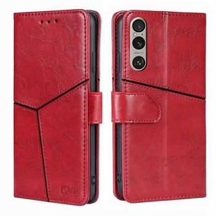 For Sony Xperia 1 VI Geometric Stitching Leather Phone Case(Red)