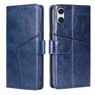 For Sony Xperia 10 VI Geometric Stitching Leather Phone Case(Blue)