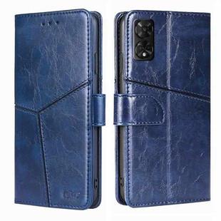 For TCL 50 5G Geometric Stitching Leather Phone Case(Blue)