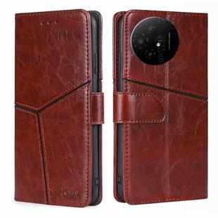 For TCL 50 XL Geometric Stitching Leather Phone Case(Dark Brown)