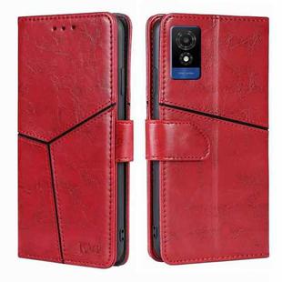 For TCL 501 4G Geometric Stitching Leather Phone Case(Red)