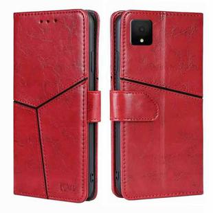 For TCL 502 Geometric Stitching Leather Phone Case(Red)