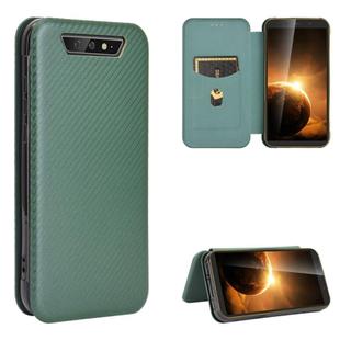 For Blackview BV5500 / BV5500 Pro / BV5500 Plus Carbon Fiber Texture Horizontal Flip TPU + PC + PU Leather Case with Card Slot(Green)