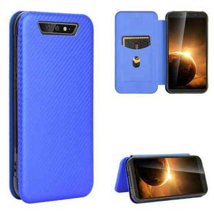 For Blackview BV5500 / BV5500 Pro / BV5500 Plus Carbon Fiber Texture Horizontal Flip TPU + PC + PU Leather Case with Card Slot(Blue)