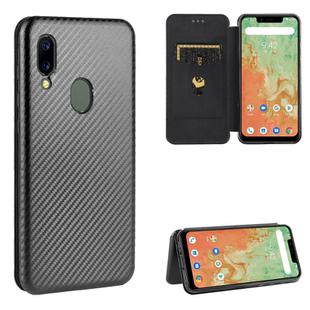 For UMIDIGI A3X Carbon Fiber Texture Horizontal Flip TPU + PC + PU Leather Case with Card Slot(Black)