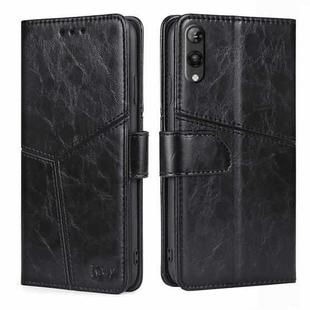 For Rakuten Hand 5G Geometric Stitching Leather Phone Case(Black)