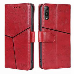 For Rakuten Hand 5G Geometric Stitching Leather Phone Case(Red)