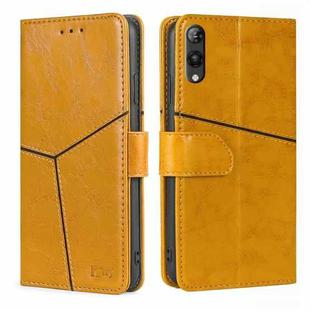 For Rakuten Hand 5G Geometric Stitching Leather Phone Case(Yellow)