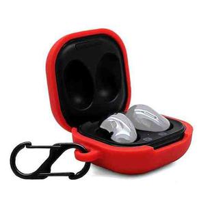 For Samsung Galaxy Buds Live Anti-fall Silicone Earphone Protective Case with Hook(Red)