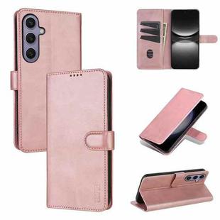 For Samsung Galaxy S25+ 5G AZNS Skin Feel Calf Texture Flip Leather Phone Case(Rose Gold)