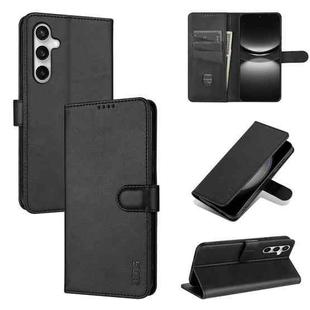 For Samsung Galaxy S25 FE 5G AZNS Skin Feel Calf Texture Flip Leather Phone Case(Black)