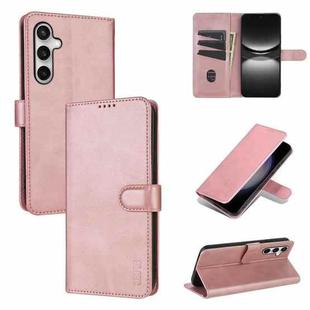 For Samsung Galaxy S25 FE 5G AZNS Skin Feel Calf Texture Flip Leather Phone Case(Rose Gold)