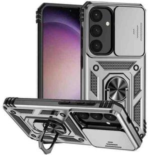 For Samsung Galaxy S25 5G Sliding Camshield Holder Phone Case(Silver)