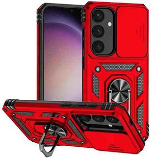 For Samsung Galaxy S25+ 5G Sliding Camshield Holder Phone Case(Red)