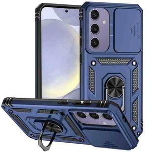 For Samsung Galaxy S24 FE 5G Sliding Camshield Holder Phone Case(Blue)