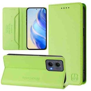 For Motorola Edge 5G 2024 RC01 Dual-Folded Magnetic Suction RFID Leather Phone Case(Grass Green)