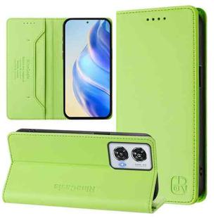 For Motorola Edge 50 Fusion RC01 Dual-Folded Magnetic Suction RFID Leather Phone Case(Grass Green)