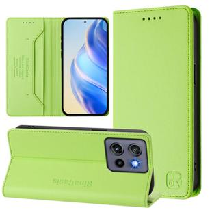 For Motorola Moto G Stylus  5G 2025 RC01 Dual-Folded Magnetic Suction RFID Leather Phone Case(Grass Green)