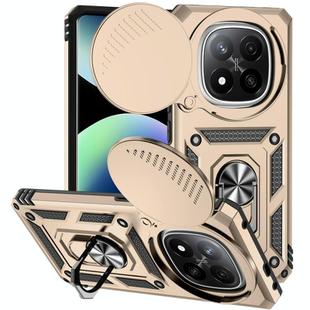 For Redmi Note 14 Pro+ 5G Global Sliding Camshield Holder Phone Case(Gold)
