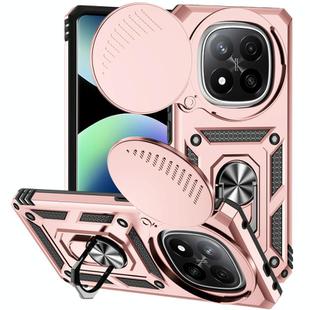 For Redmi Note 14 Pro+ 5G Global Sliding Camshield Holder Phone Case(Rose Gold)