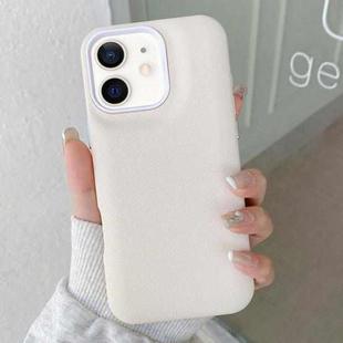 For iPhone 12 Leather Texture Phone Case(White)