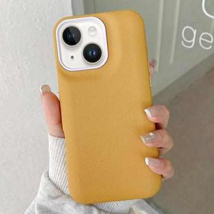 For iPhone 14 Leather Texture Phone Case(Yellow)