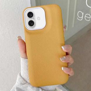 For iPhone 16 Leather Texture Phone Case(Yellow)