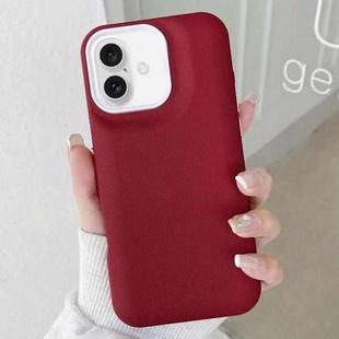 For iPhone 16 Plus Leather Texture Phone Case(Wine Red)