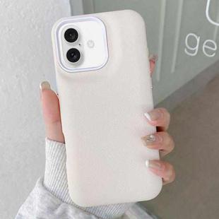 For iPhone 16 Plus Leather Texture Phone Case(White)